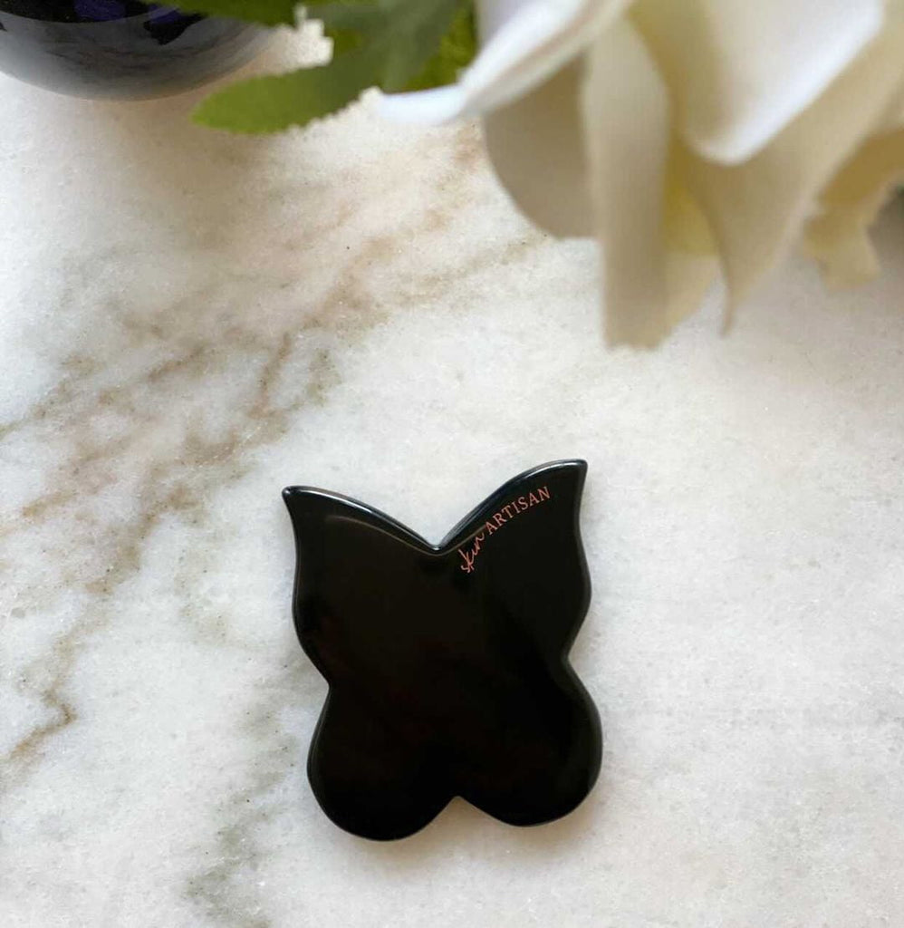 Butterfly Gua Sha -  Black Obsidian - Skin Artisan