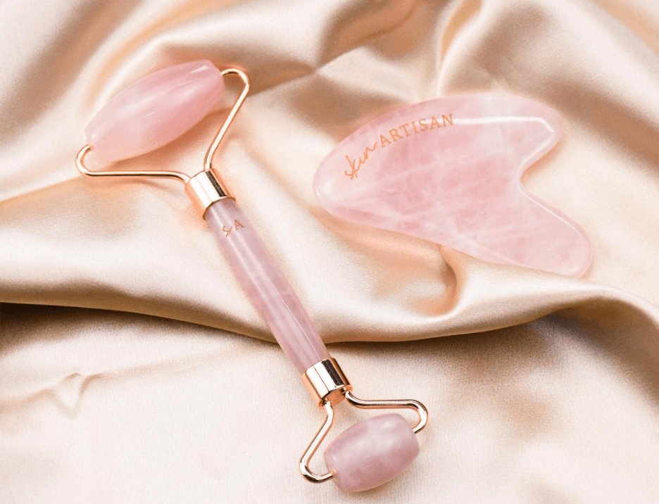 Rose Quartz Roller, Rose Quartz Gua Sha - Skin Artisan