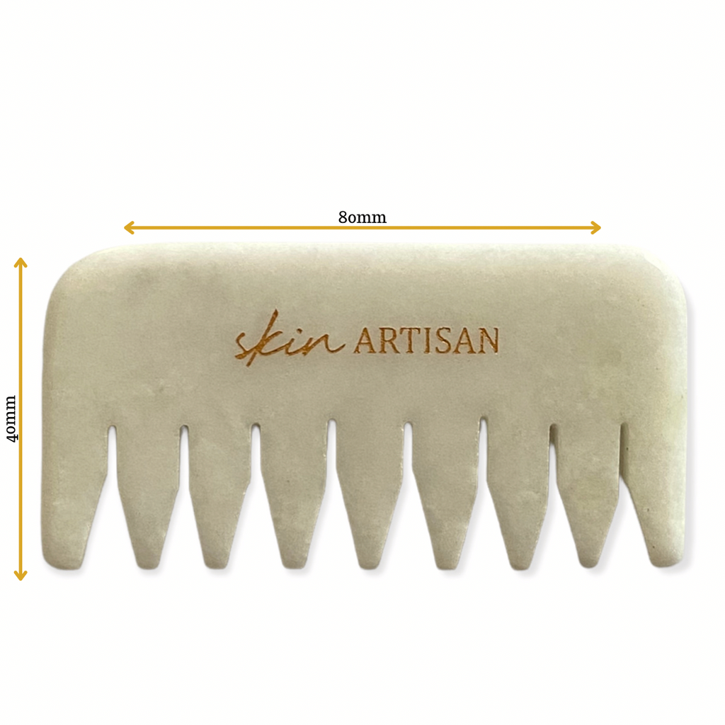 WHITE JADE Gua Sha Comb | Hair + Face